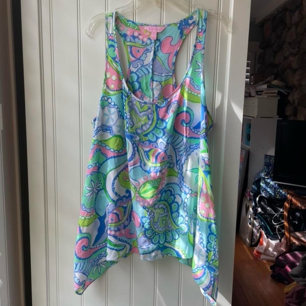 Lilly Pulitzer Silk Tank | Print: Conch Republic | Size M 🏝